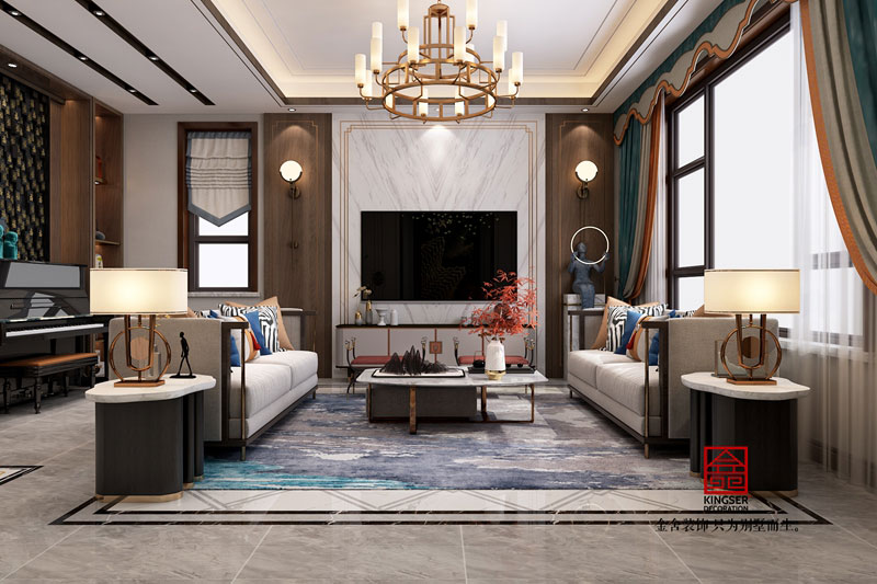 金舍裝飾大者300平別墅新中式風(fēng)格設(shè)計(jì)作品