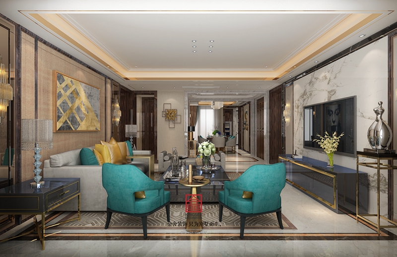 天山九峰290平港式風(fēng)格設(shè)計(jì)效果圖