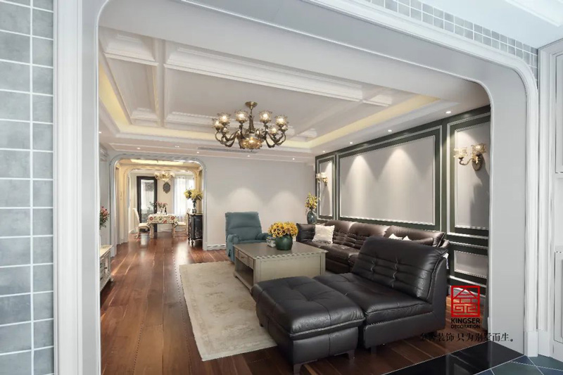 榮盛華府185㎡美式風(fēng)格裝修實景圖案例