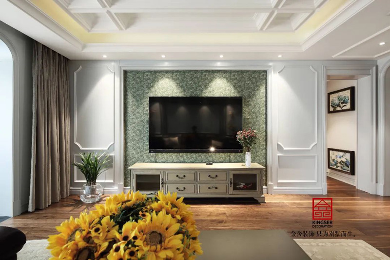 榮盛華府185㎡美式風(fēng)格裝修實景圖案例