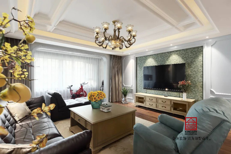 榮盛華府185㎡美式風(fēng)格裝修實景圖案例