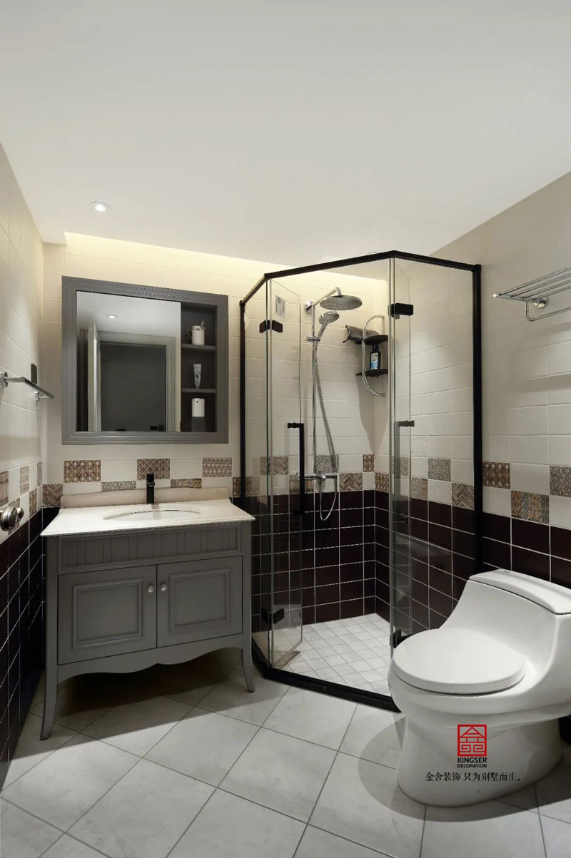 榮盛華府185㎡美式風(fēng)格裝修實景圖案例