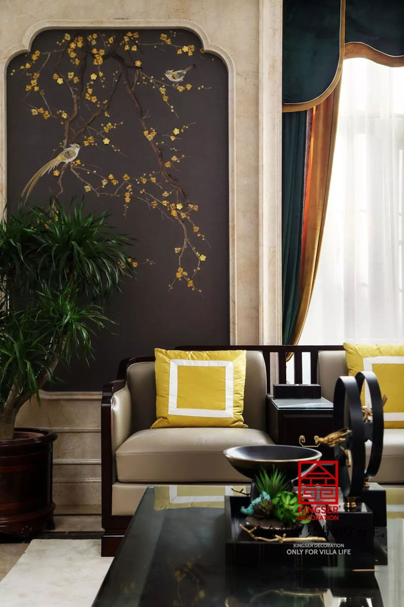 原河名墅600㎡新中式風格裝修實景圖案例