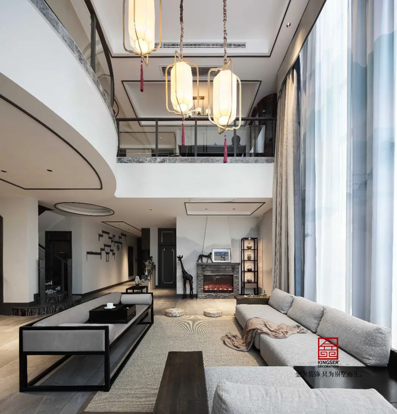 山水清音500㎡新中式風(fēng)格別墅裝修實(shí)景圖