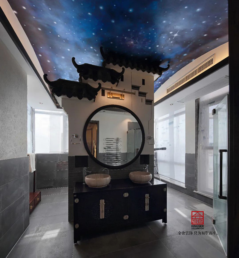 山水清音500㎡新中式風(fēng)格別墅裝修實(shí)景圖