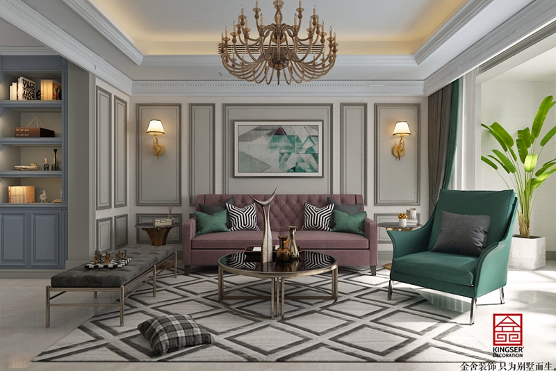 融創(chuàng)中心155平簡(jiǎn)美式風(fēng)格案例