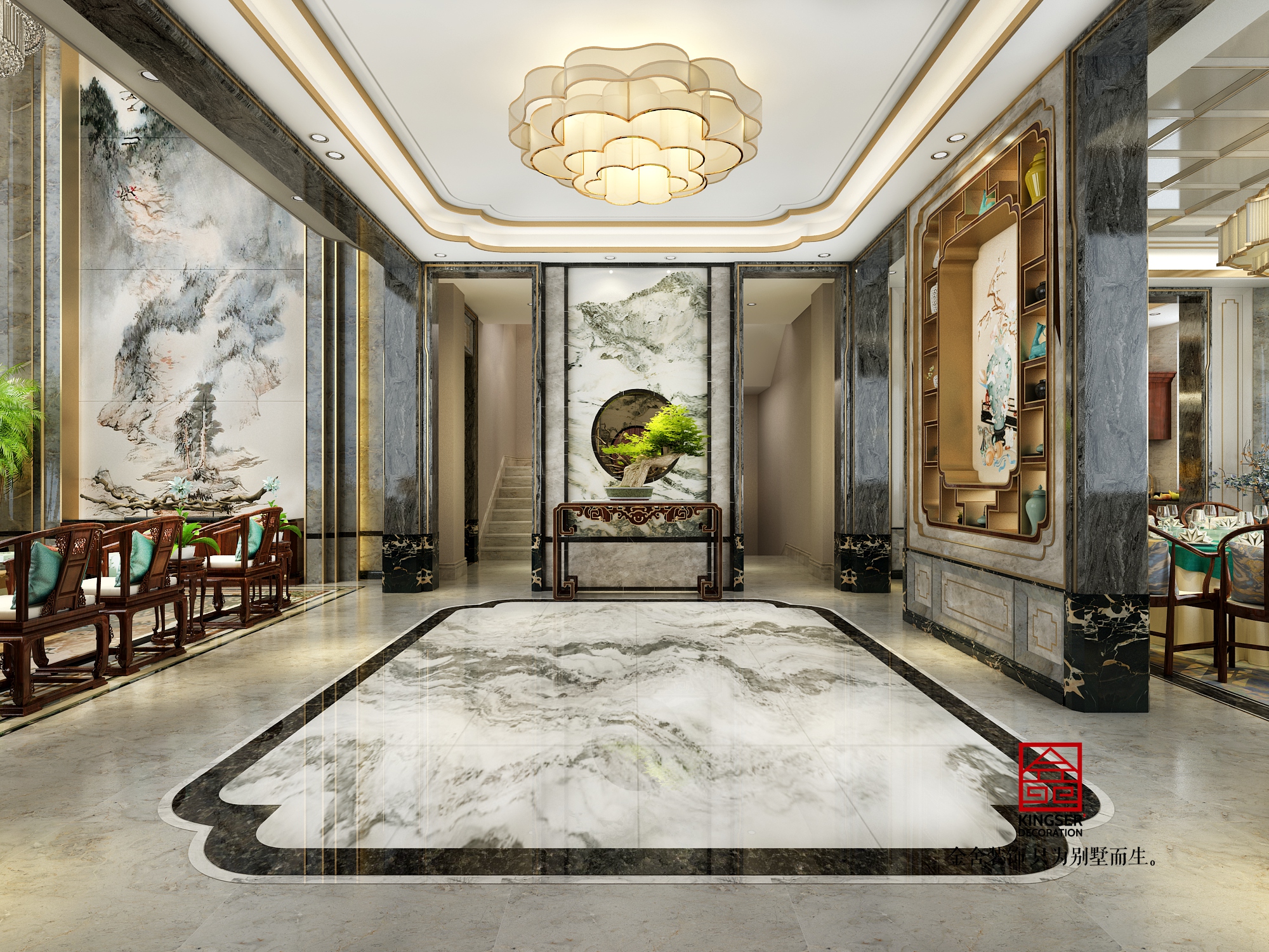 北苑800㎡別墅新中式風格設(shè)計圖