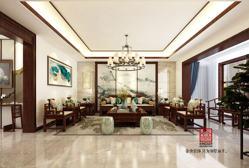 榮盛華府200平新中式裝修設(shè)計(jì)圖