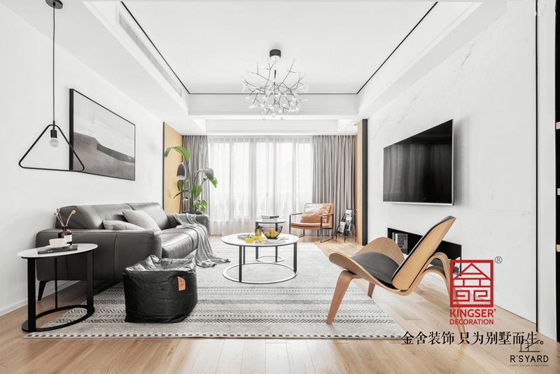 阿爾卡迪亞榮逸院子119平 現(xiàn)代簡約高級(jí)灰裝修設(shè)計(jì)說明案例