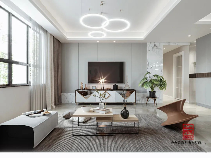 融創(chuàng)中心-輕奢風(fēng)格-客廳裝修效果圖