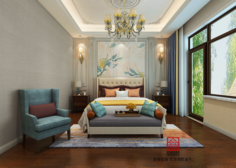 龍湖天宸原著-美式風(fēng)格-臥室效果圖