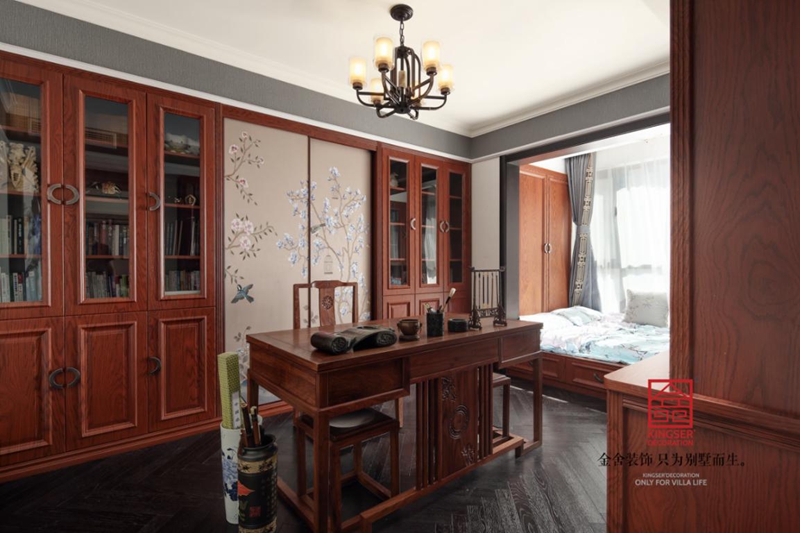 珺合府180平新中式風(fēng)格書(shū)房實(shí)景圖