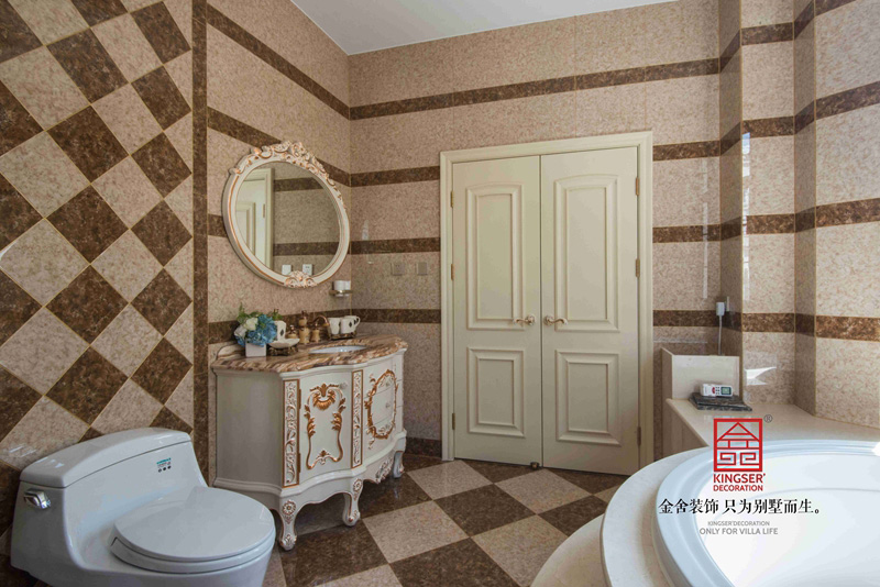 鑫界王府600平別墅裝修設(shè)計(jì)歐式風(fēng)格衛(wèi)生間實(shí)景圖