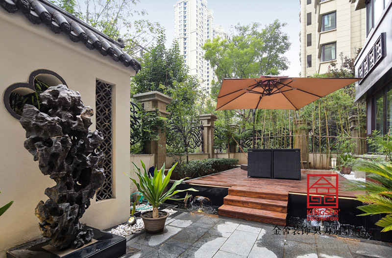 國賓壹號210㎡新中式風格裝修小院設(shè)計實景圖