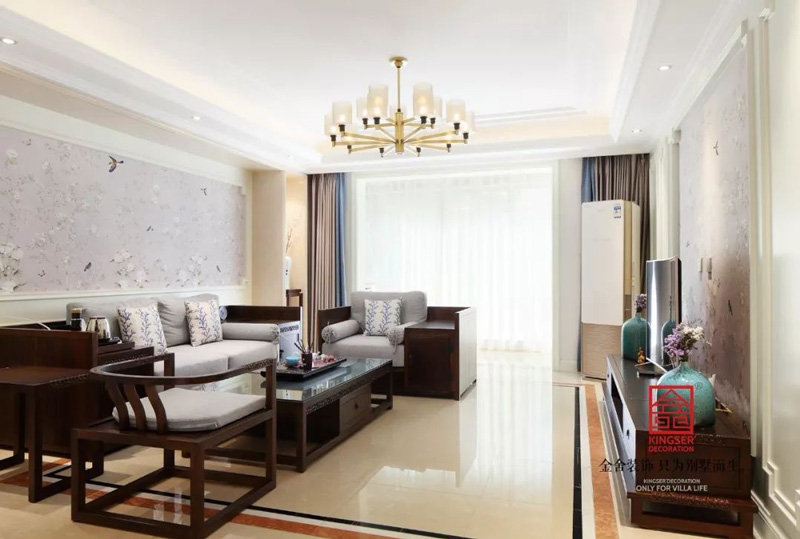 冀興尊園150㎡新中式風(fēng)格裝修設(shè)計(jì)實(shí)景圖