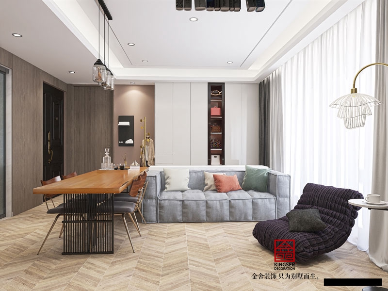 天成嶺秀126平米裝修現(xiàn)代簡約風(fēng)格效果圖