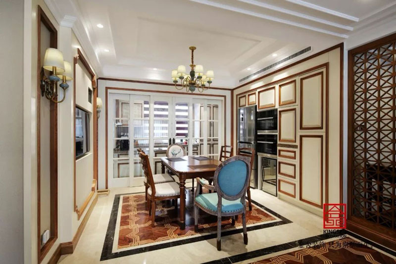 天海譽(yù)天下217㎡裝修簡(jiǎn)約美式餐廳設(shè)計(jì)實(shí)景案例