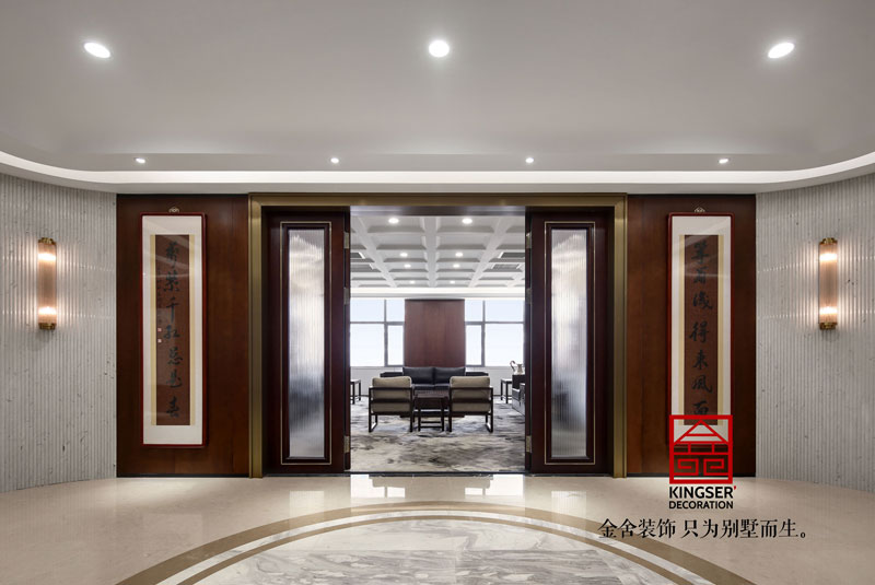 五合地產(chǎn)公司裝修2000平米中式風格實景圖  ?