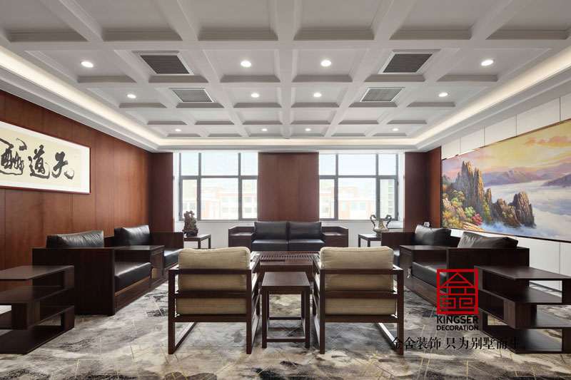 五合地產(chǎn)公司裝修2000平米中式風格實景圖  ?