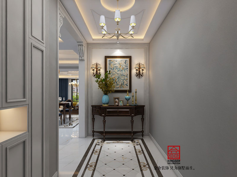 萬科紅郡380平米美式風格玄關(guān)設(shè)計案例