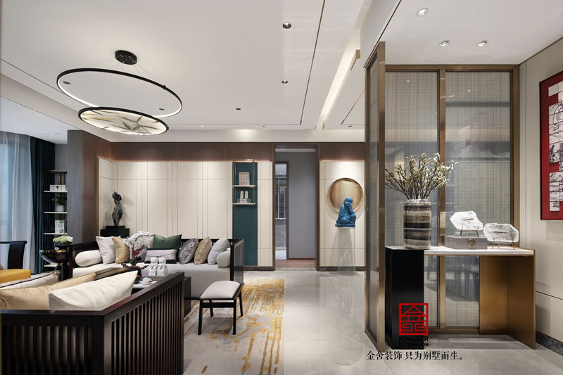 亨倫觀唐名邸139平新中式客廳設(shè)計實景作品