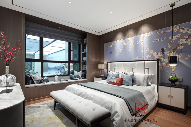 亨倫觀唐名邸139平新中式臥室設(shè)計實景作品