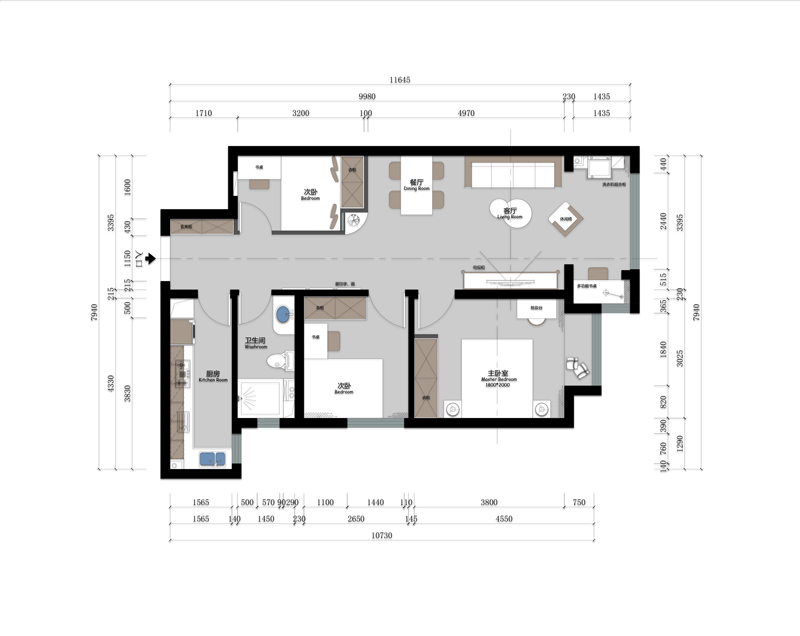 東南智匯城94平米戶型平面布置圖