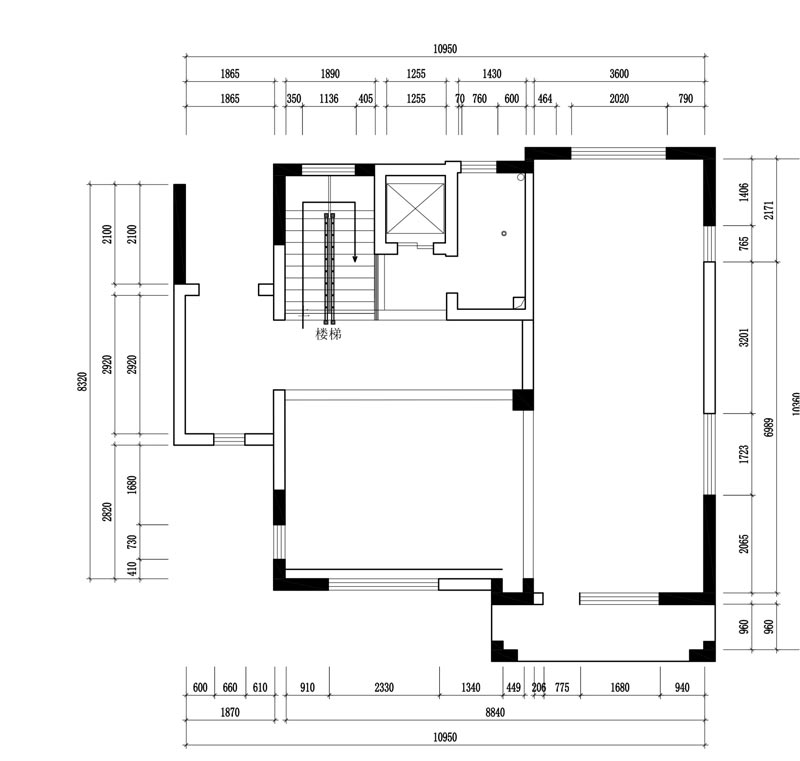 西山林語365㎡一層原始戶型圖