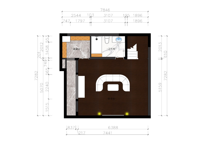 西山林語二期260平下疊戶型裝修設(shè)計