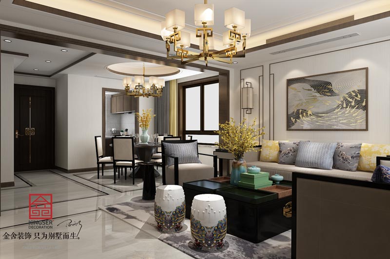 西山林語下疊裝修輕奢風格效果圖