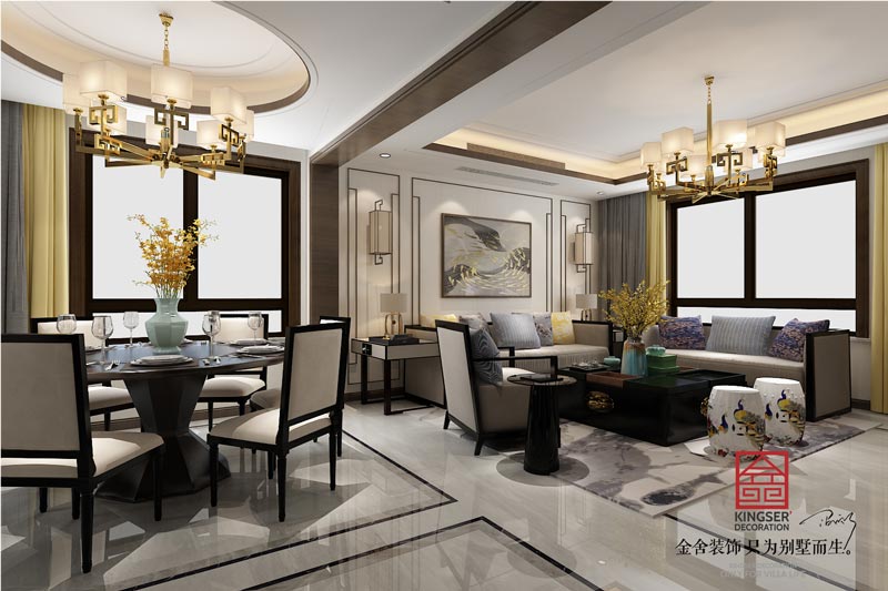 西山林語下疊裝修輕奢風格效果圖