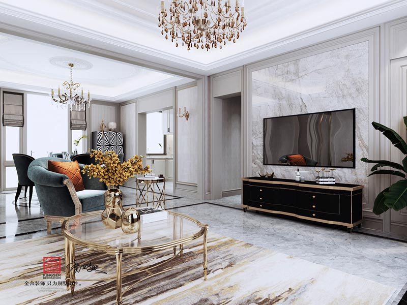 西山林語二期336㎡輕奢風(fēng)格效果圖