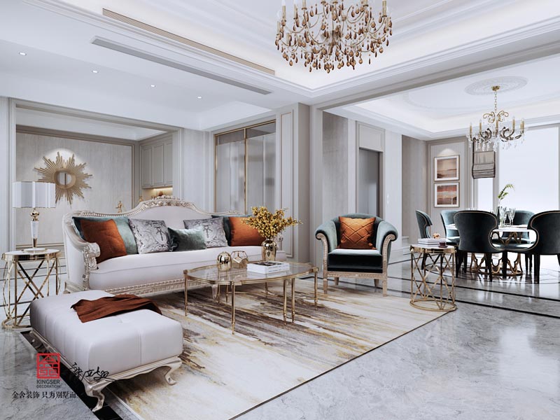 西山林語二期336㎡輕奢風(fēng)格效果圖