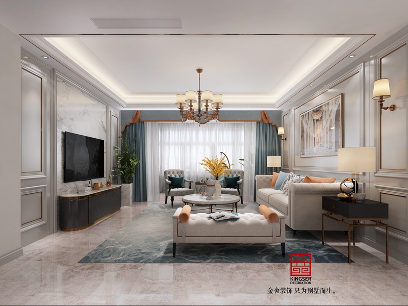 榮盛和府194㎡美式風(fēng)格研發(fā)設(shè)計效果圖