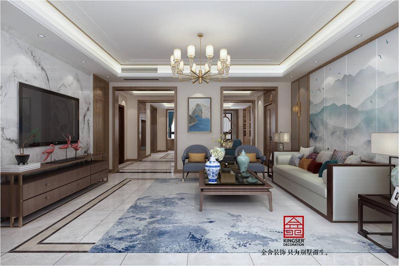 榮盛華府190平米中式風(fēng)格裝修效果圖