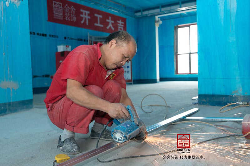 中冶德賢公館140平米裝修施工木工階段