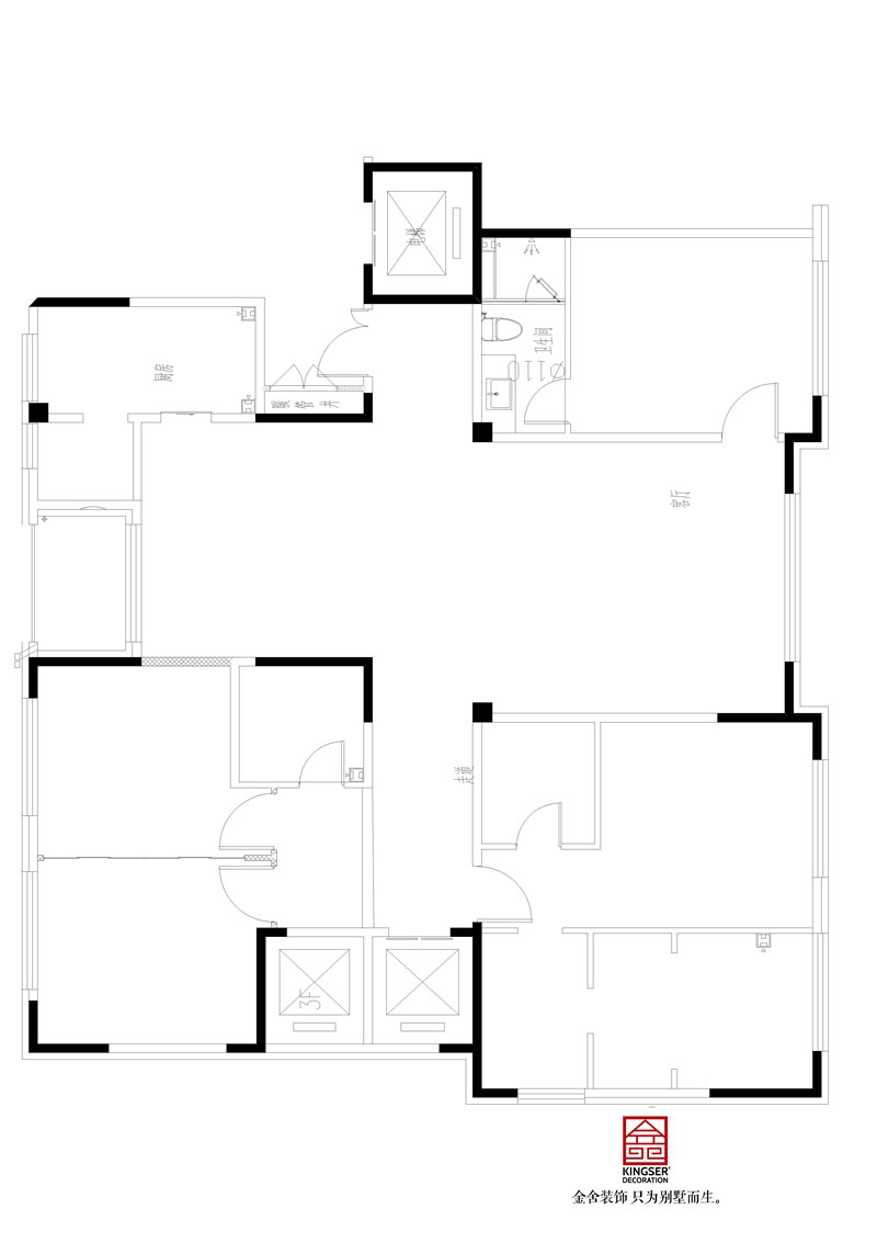 綠城桃花源309平米戶型一層原始平面圖