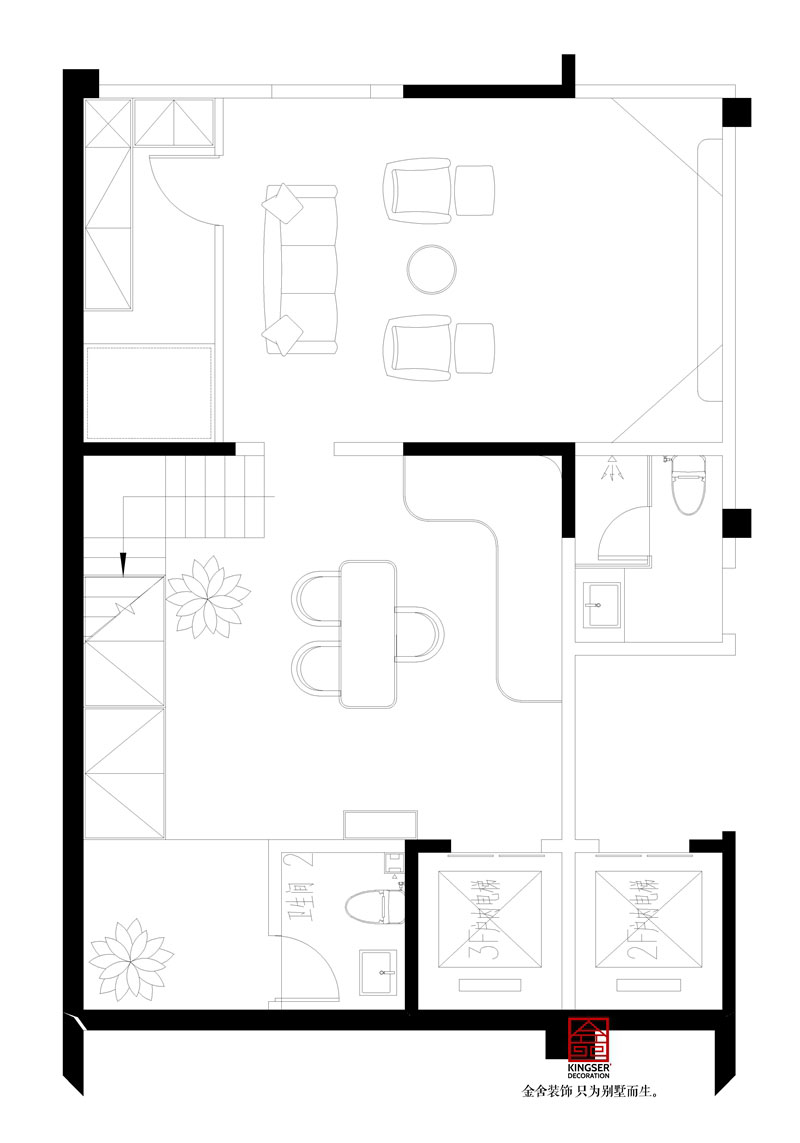 綠城桃花源309平米戶型負一層平面布置圖