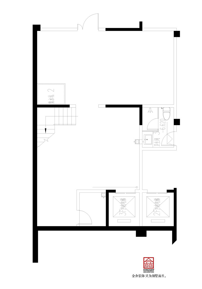 綠城桃花源309平米戶型負二層原始平面圖
