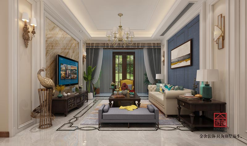 碧桂園別墅裝修260平米美式風(fēng)格設(shè)計(jì)效果圖