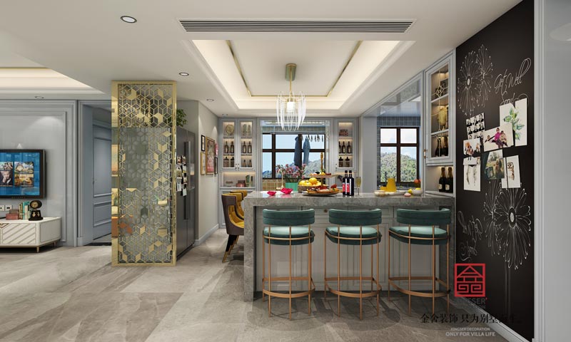 健康城160平米美式輕奢裝修設(shè)計(jì)效果圖