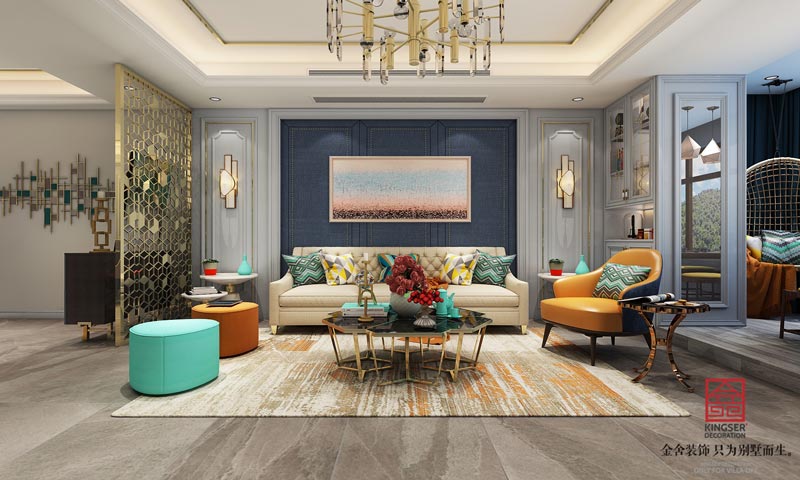 健康城160平米美式輕奢裝修設(shè)計(jì)效果圖