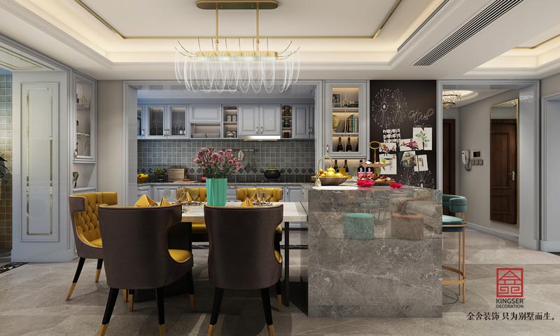 健康城160平米美式輕奢裝修設(shè)計(jì)效果圖