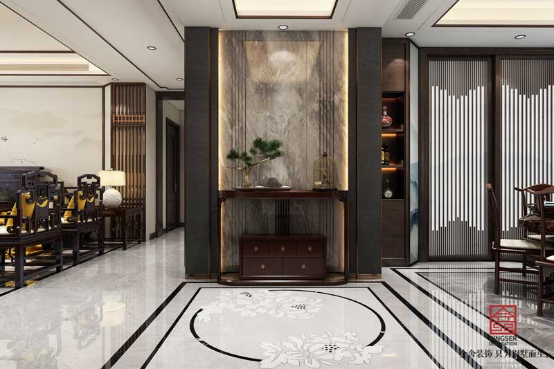 榮盛華府185平中式風(fēng)格裝修設(shè)計案例