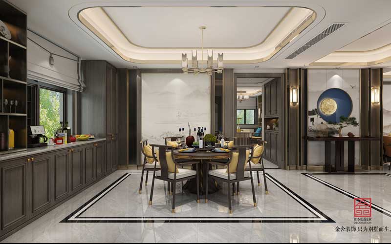 榮盛華府躍層裝修新中式風(fēng)格效果圖