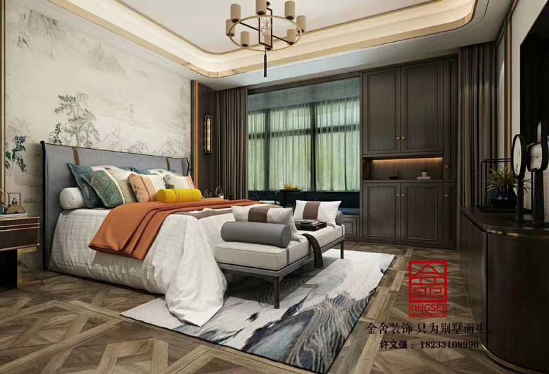 榮盛華府躍層裝修新中式風(fēng)格效果圖