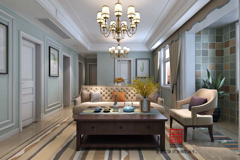 國賓壹號108平米清新美式裝修設計