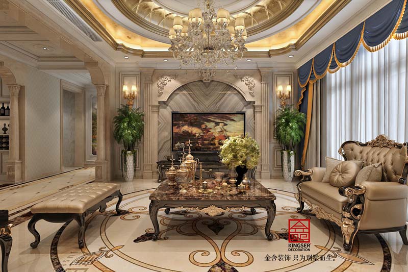 御龍灣裝修設計200平米歐式風格效果圖