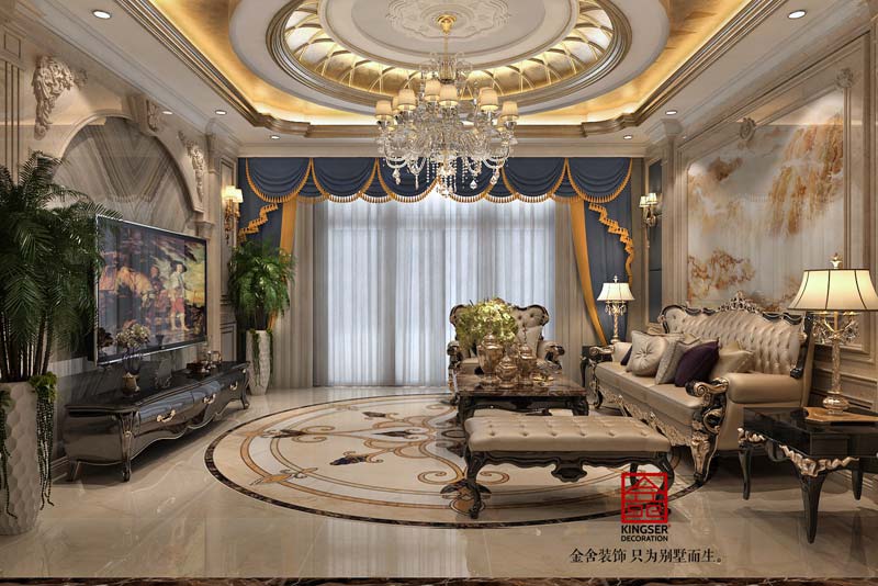 御龍灣裝修設計200平米歐式風格效果圖