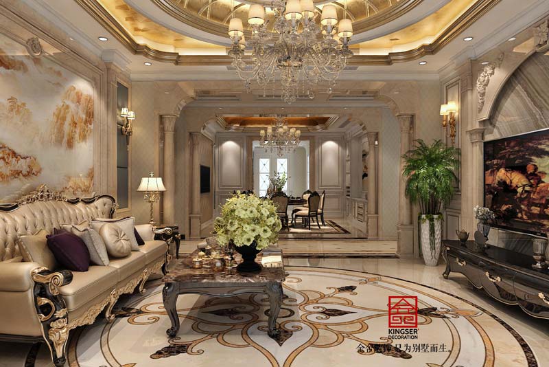 御龍灣裝修設計200平米歐式風格效果圖